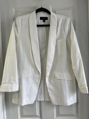 J. Crew Cream Shawl-Collar Single-Button Blazer Cotton and Linen